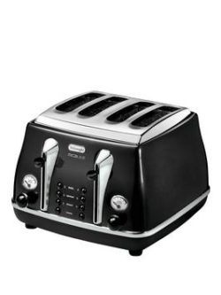 Delonghi Ctom4003 1800 Watt Micalite Icona 4-Slice Toaster - Black